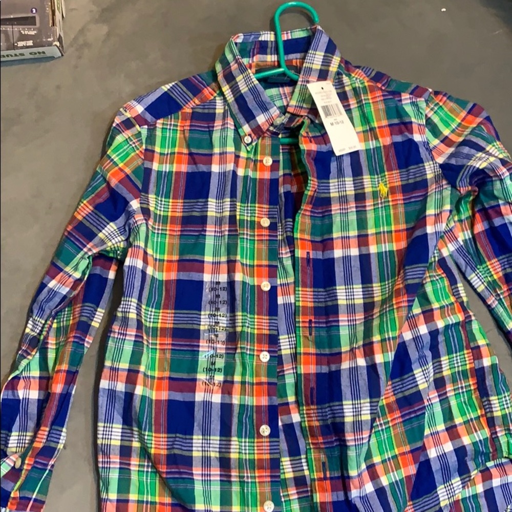 Boys plaid Ralph Lauren button down shirt
